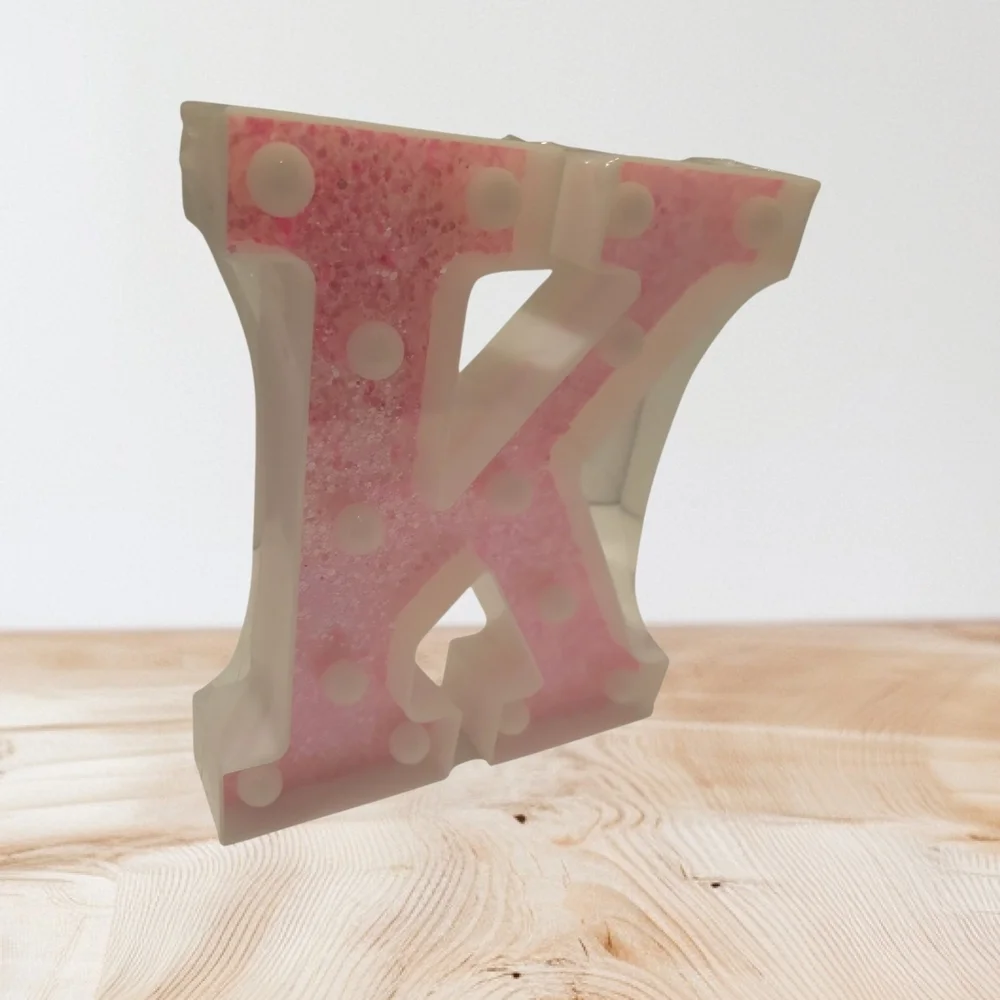 Pink Polka Dot Letter K Decor